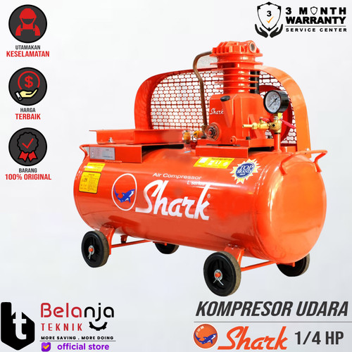 [EZM.3505266] Shark Unloaded Air Compressor 0.25 HP Kompresor Angin Tanpa Penggerak