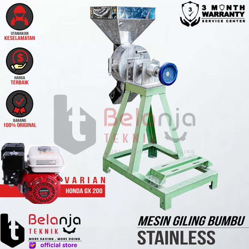[EZM.3505271] Mesin Gilingan Cabe / Bumbu 8 Inch + Engine Honda GX 200 Jialing 6.5HP