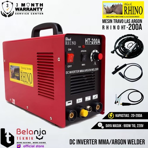 [EZM.3505325] Mesin Las Trafo Argon Rhino HT200A DC Inverter Welder HT 200 A Travo