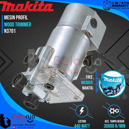 [EZM.3506788] Makita Mesin Profil N 3701 Wood Trimmer 440 Watt 181mm N3701