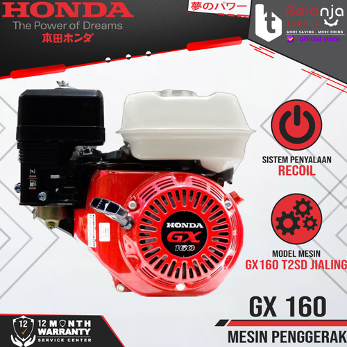 [EZM.3505364] Honda Mesin Penggerak GX 160 Jialing 5.5 HP Bensin Serbaguna GX160