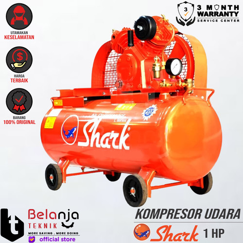 [EZM.3505366] Shark Mesin Kompresor Udara 1 Hp Air Compressor 1Hp Body Only Kosongan
