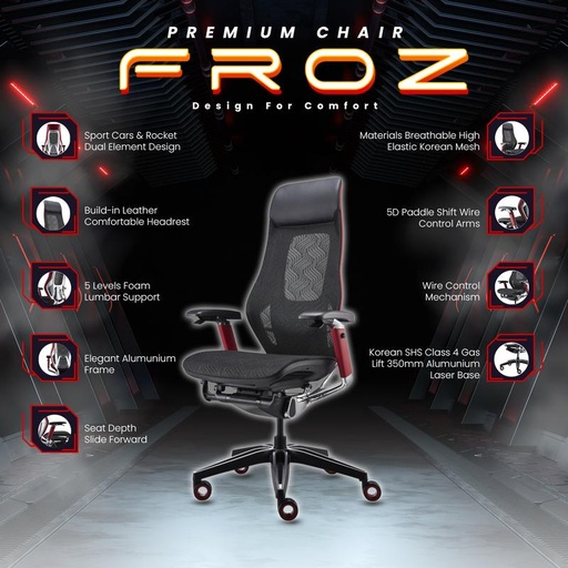 [EZO.6500138] Kursi Gaming Kursi Kantor Kursi Kerja Froz (Baru)