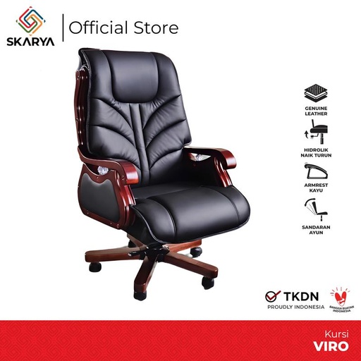 [EZO.6500166] Kursi Kerja Direktur Kursi Kantor Kursi Kayu Viro (Baru)