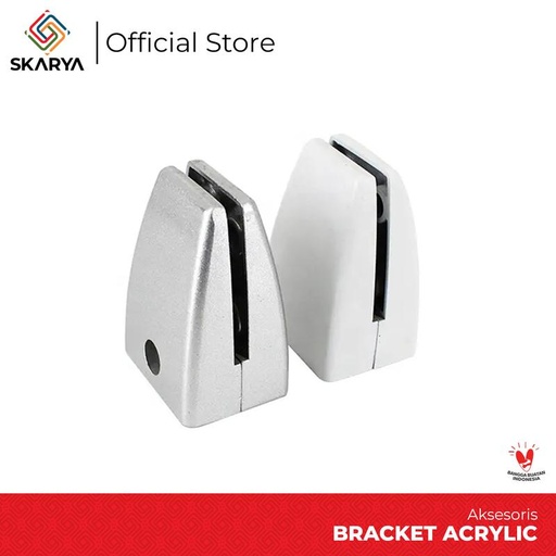 [EZO.6500269] Bracket Partisi Office Penjepit Kaca Kayu Stand Acrylic (Baru)