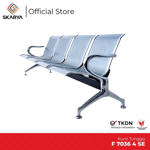 [EZO.6500397] Kursi Tunggu Bandara Kursi Tunggu Besi 4 Seater F 7036/4SE (Baru)