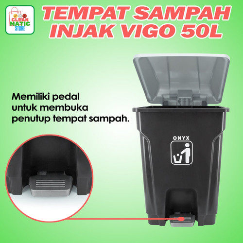 [EZM.0200011] Onyx Vigo 50 liter Tempat Sampah Injak Outdoor Trash Can D-0009
