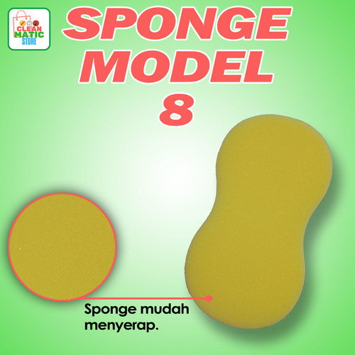 [EZM.0200017] Clean Matic Sponge Model 8 Spons Cuci Mobil dan Motor Sabut Halus