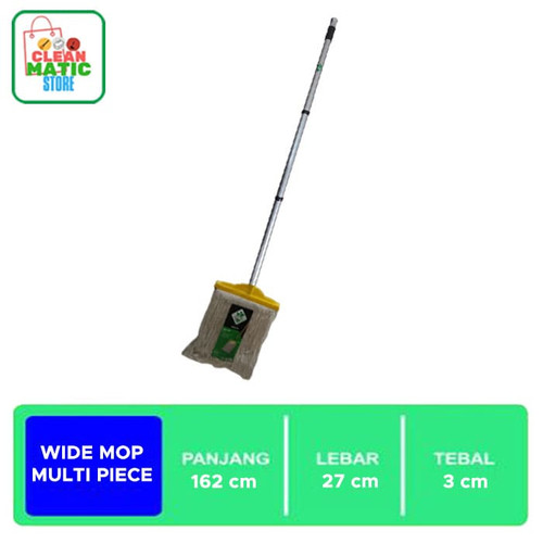 [EZM.0200020] WIDE MOP MULTI PIECE - Alat Pel Lantai Dengan Tongkat 3 Bagian Ringan