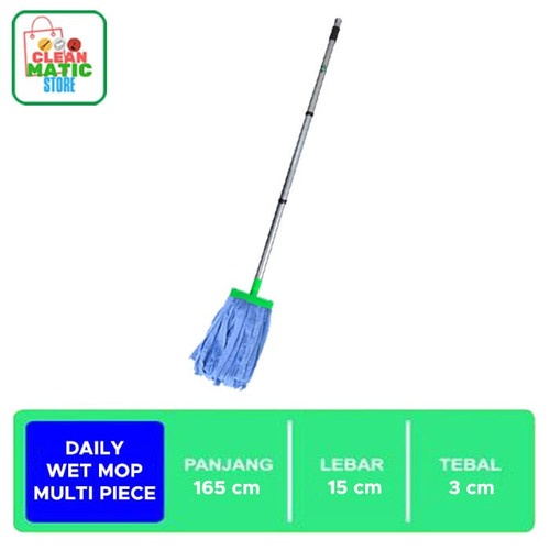 [EZM.0200024] DAILY WET MOP MULTI PIECE - Alat Pel Lantai Dengan Tongkat 3 Bagian