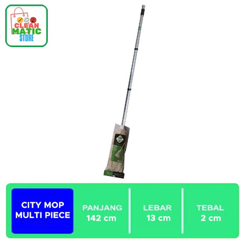 [EZM.0200027] CITY MOP MULTI PIECE - Alat Pel Lantai Dengan Tongkat 3 Bagian Ringan