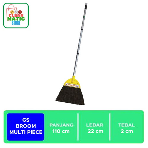 [EZM.0200029] GUNUNG SEWU BROOM MULTI PIECE - Sapu Ijuk Dengan Tongkat 3 Bagian