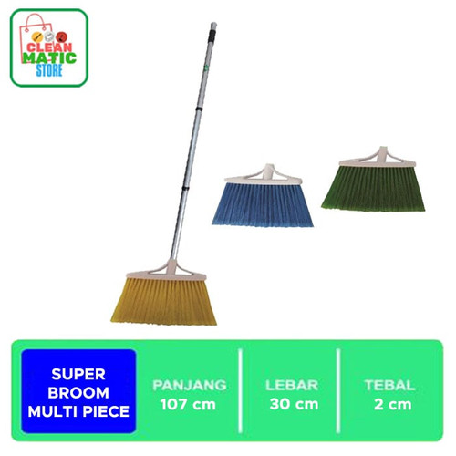 [EZM.0200306] SUPER BROOM MULTI PIECE - Sapu Dengan Tongkat 3 Bagian Besi Ringan