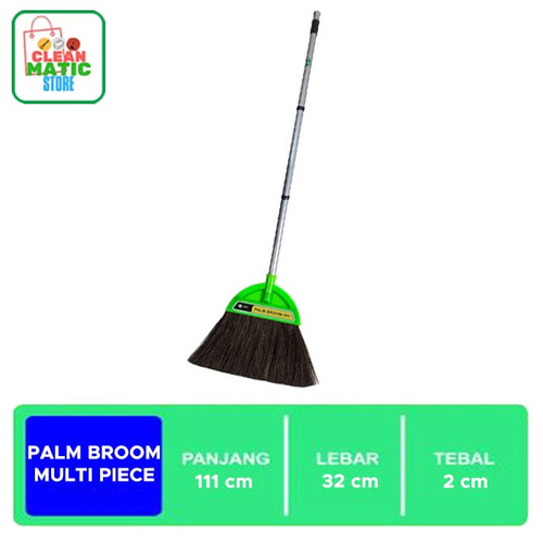[EZM.0200031] PALM BROOM MULTI PIECE - Sapu Dengan Tongkat 3 Bagian Besi Ringan
