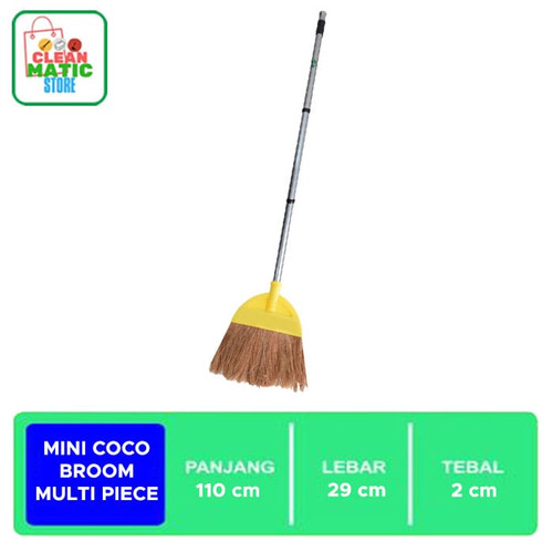 [EZM.0200032] MINI COCO BROOM MULTI PIECE - Sapu Dengan Tongkat 3 Bagian Besi Ringan