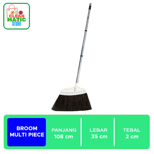 [EZM.0200036] BROOM MULTI PIECE - Sapu Dengan Tongkat 3 Bagian Besi Ringan