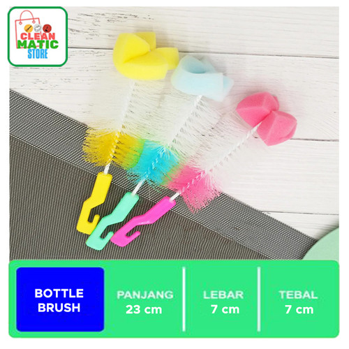 [EZM.0200038] BOTTLE BRUSH - Sikat Pembersih Cuci Botol Dengan Spons Sponge Sabut