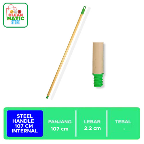 [EZM.0200195] Clean Matic - Steel Handle 107 cm Tongkat Sapu 2 in 1