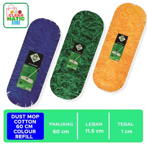 [EZM.0200217] Clean Matic - Isi Ulang Dust Mop Cotton 60 CM Colour (Refill)
