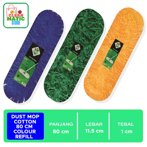 [EZM.0200218] Clean Matic - Isi Ulang Dust Mop Cotton 80 CM Colour (Refill)