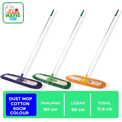 [EZM.0200220] Clean Matic - Pendorong Debu Dust Mop Cotton 60 CM Colour