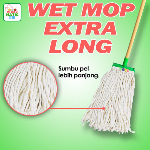 [EZM.0200251] Clean Matic - Alat Pel Mop Ekstra Panjang (Wet Mop Extra Long)
