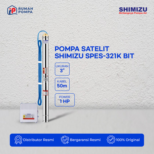 [EZM.1160241] Pompa Submersible Satelit Shimizu 3 inch 1 HP SPES 321K BIT