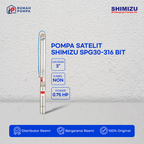 [EZM.1160247] Pompa Submersible Satelit Shimizu 3 inch 0.75 HP SPG30-316 BIT