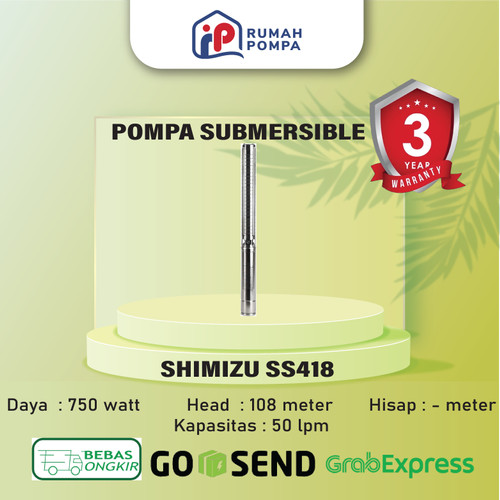 [EZM.1160374] Pompa Submersible Stainless Shimizu SS418 BIT 1 HP