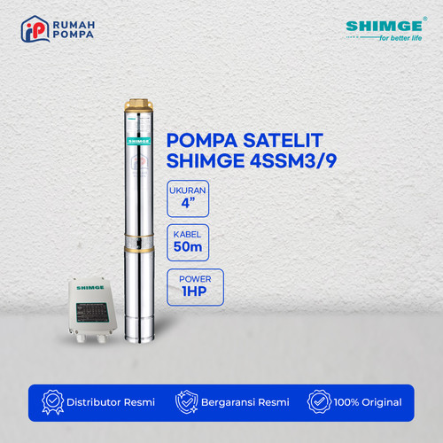 [EZM.1160376] Pompa Submersible Stainles 4 Inc SHIMGE 4SSM3/9 + Kabel 50 M