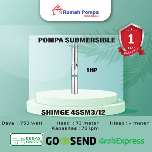 [EZM.1160377] Pompa Submersible Stainles 4 Inc SHIMGE 4SSM3/12 Non Kabel