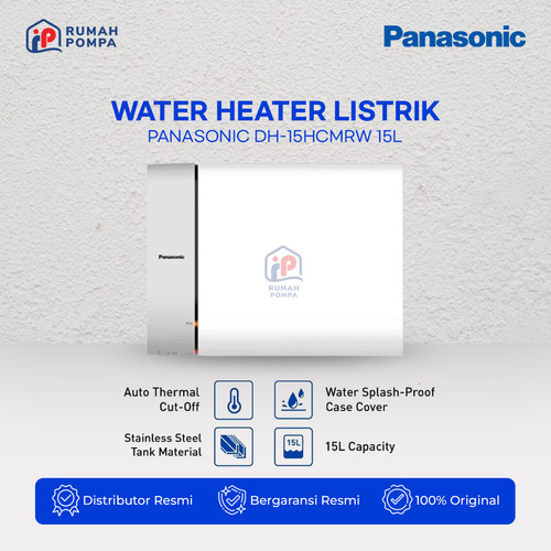 [EZM.1160406] Water Heater Elektrik | Pemanas Air Listrik Panasonic DH-15HCMRW 15L