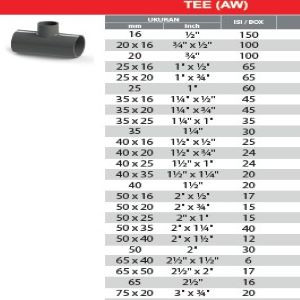 [EZM.1160422] Tee AW 3 inch x 3/4 inch Rucika