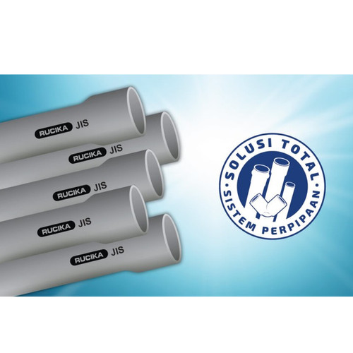 [EZM.1160561] Pipa Pralon PVC Rucika Abu-abu JIS VP AW 5" 5 Panjang 4 M