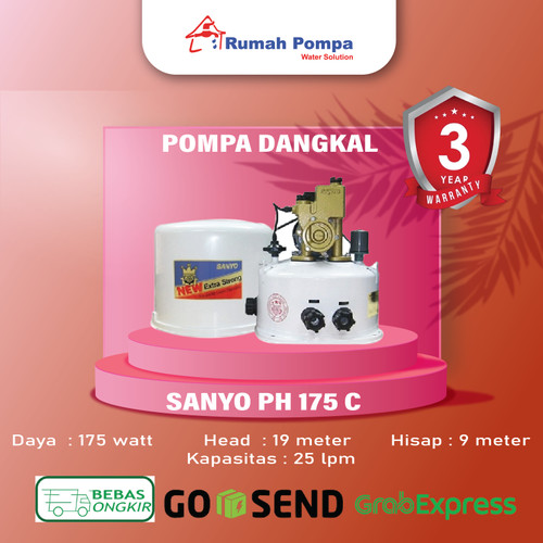 [EZM.1160770] PH 175 C POMPA AIR SUMUR DANGKAL SANYO