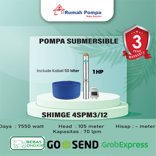 [EZM.1160854] Pompa Submersible 4 Inc SHIMGE 4SPM3/12+50 M