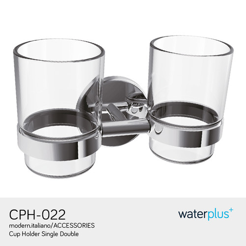 [EZM.1161766] Tempat sabun waterplus+ | Cup Holder Double | CPH-022 (Clear Glass)