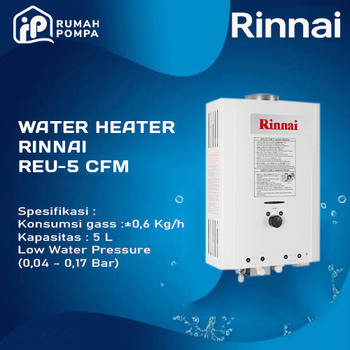[EZM.1161061] WATER HEATER GAS MURAH RINAI REU 5CFM