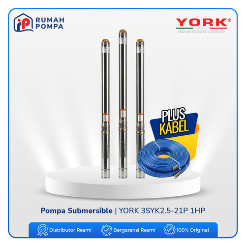 [EZM.1161100] Submersible YORK 3SYK2.5-21P 1HP + Kabel