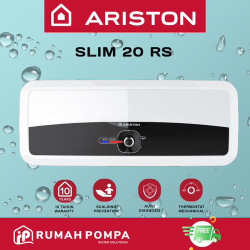 [EZM.1161169] Water Heater Listrik Ariston 20 Liter Slim 20 RS