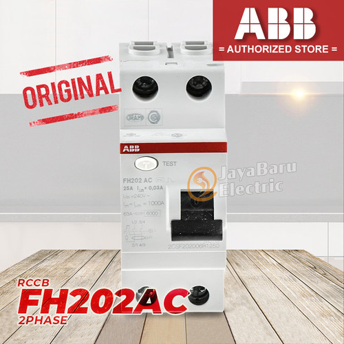 [EZM.5800083] RCCB ELCB ABB FH202 FH202AC 2P 25A 40A 63A 30ma 300ma