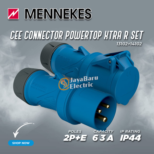 [EZM.5800154] MENNEKES Connector Mobile Socket 2P+E / 3 Pin 63A IP44