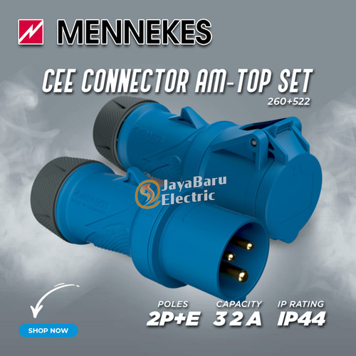 [EZM.5800168] MENNEKES Plug Connector Mobile Socket Set 2P+E / 3 Pin 32A IP44