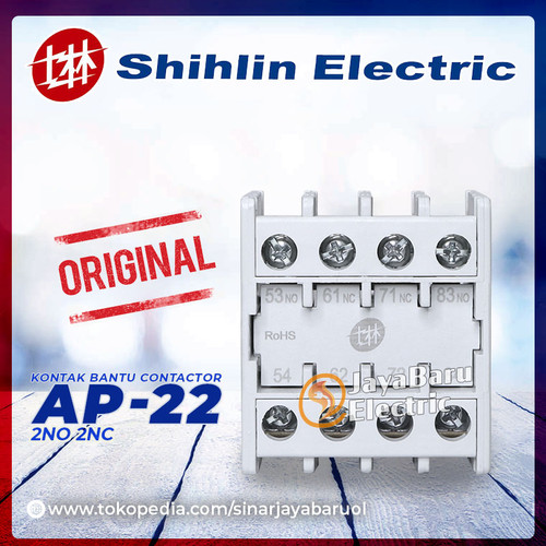 [EZM.5800291] Kontak Bantu Auxiliary Aux Kontaktor SHIHLIN AP-22 AP22 2NO 2NC