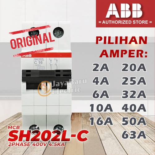 [EZM.5800396] MCB ABB SH202 SH202L-C 2P 2A 4A 6A 10A 16A 20A 25A 32A 40A 50A 63A