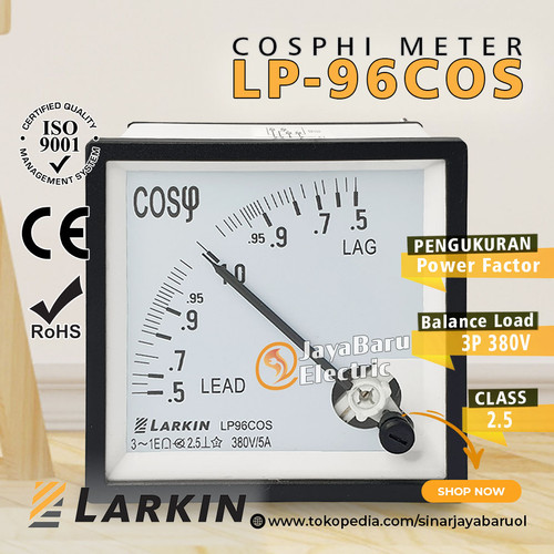 [EZM.5800465] Cosphimeter Cosphi Meter Analog LARKIN LP-96COS