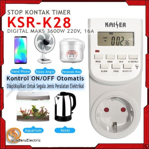 [EZM.5800639] Stop Kontak Timer Digital KAISER KSR-K28