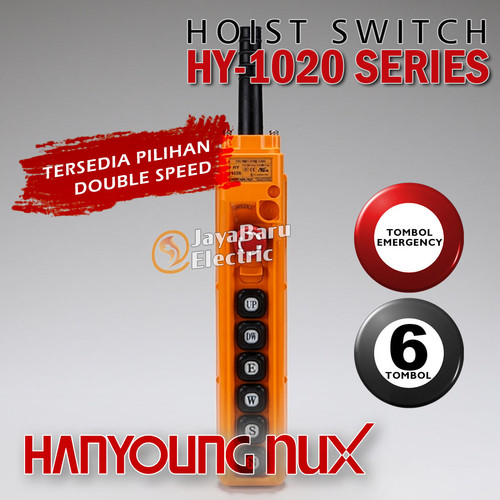 [EZM.5800863] Pendant Hoist Switch HANYOUNG HY-1026SBBB 6 Tombol+Emergency