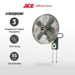Ace Krisbow Kipas Angin Dinding Vintage 55 Watt 300A8T - Hijau Retro