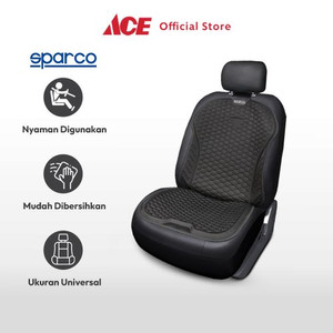 Ace - Sparco Leica Alas Tempat Duduk Mobil Spandex Fiber - Hitam